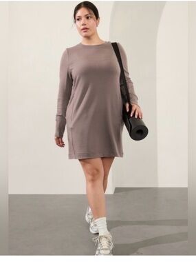 Athleta Coaster Luxe Sweatshirt Dress Purple Size Large
